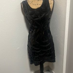 For fitting black sequenced dress s-m